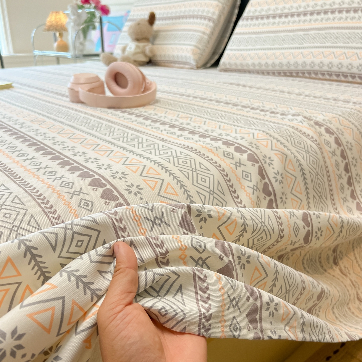 91家纺网 家纺一手货源 找家纺 韩巢家纺 2026新款老粗布床单凉席席子床单单件 逸趣【老粗布】