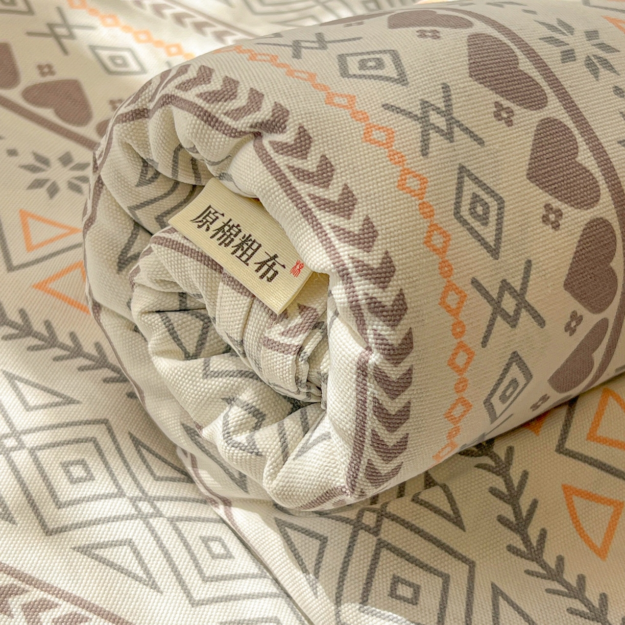 91家纺网 家纺一手货源 找家纺 韩巢家纺 2026新款老粗布床单凉席席子床单单件 逸趣【老粗布】