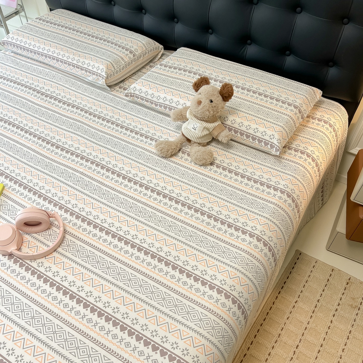 91家纺网 家纺一手货源 找家纺 韩巢家纺 2026新款老粗布床单凉席席子床单单件 逸趣【老粗布】