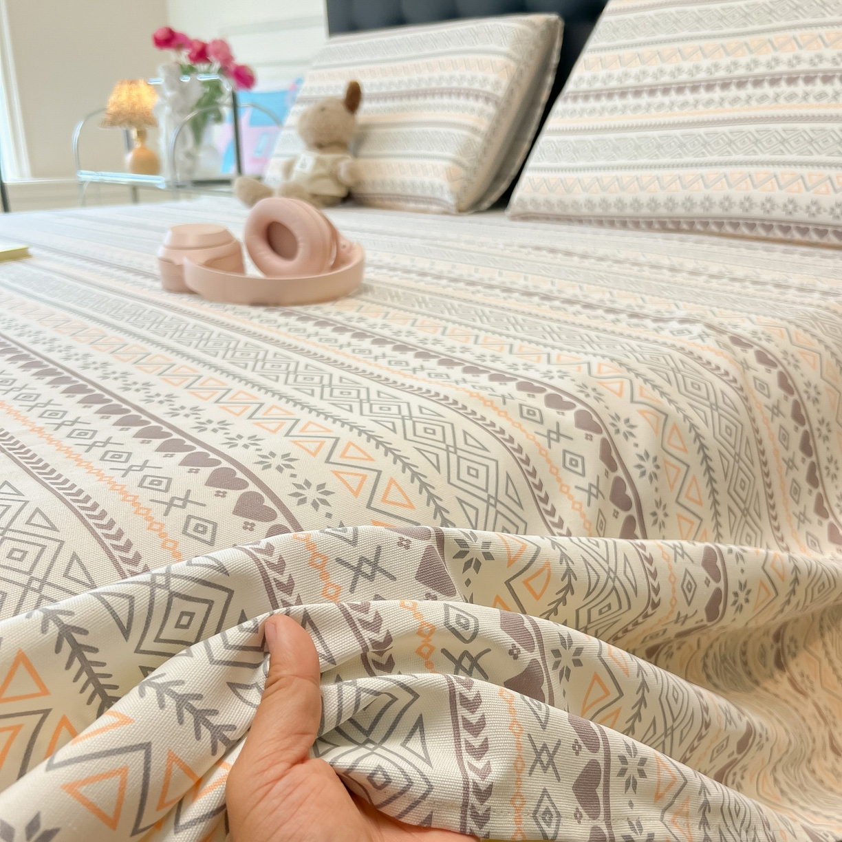 91家纺网 家纺一手货源 找家纺 韩巢家纺 2026新款老粗布床单凉席席子床单单件 逸趣【老粗布】