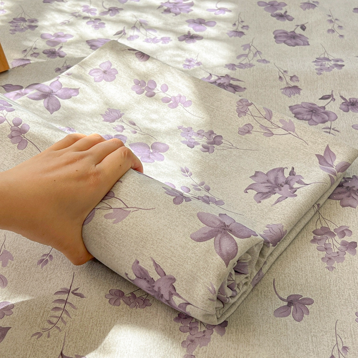 91家纺网 家纺一手货源 找家纺 韩巢家纺 2026新款老粗布床单凉席席子床单单件 幽梦紫【老粗布】