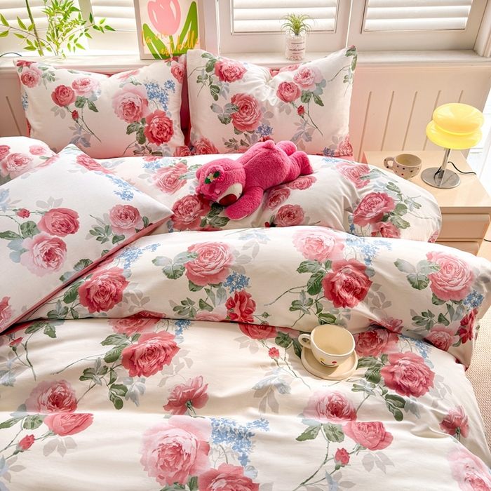 91家纺网 家纺一手货源 找家纺 黛妮雅 2026新款AB版全棉印花单被套床单枕套 送买家秀 花开富贵