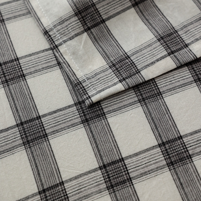 91家纺网 家纺一手货源 找家纺 棉眠 2026新款调色盘水洗棉混搭单品系列-格子单床单 黑白格