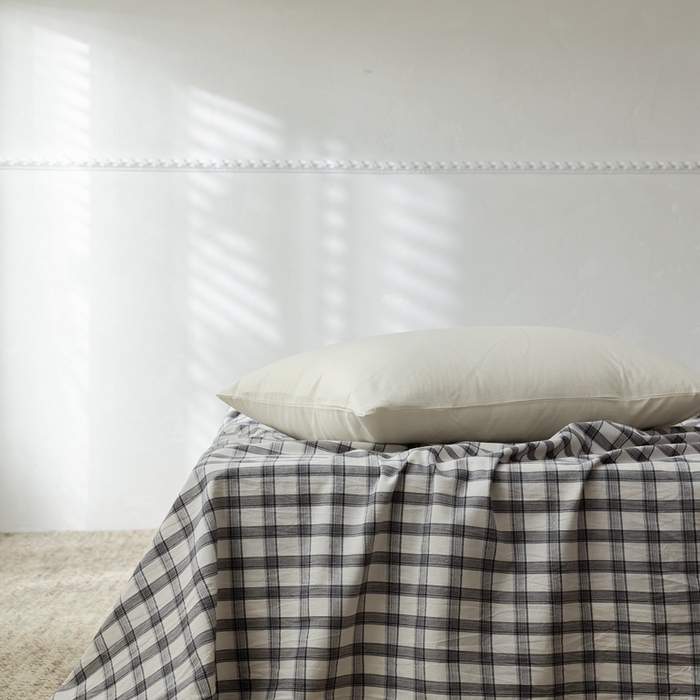 棉眠 2026新款调色盘水洗棉混搭单品系列-格子单床单 黑白格