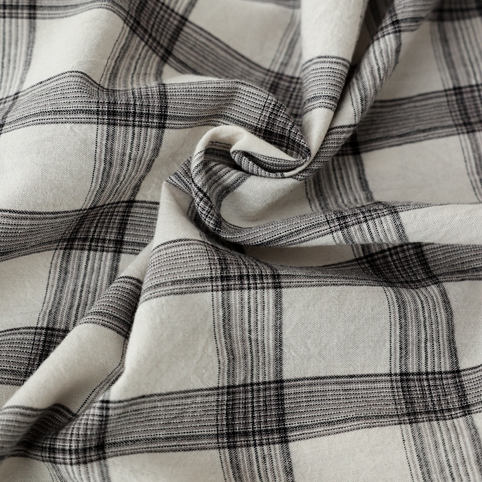 91家纺网 家纺一手货源 找家纺 棉眠 2026新款调色盘水洗棉混搭单品系列-格子单床单 黑白格