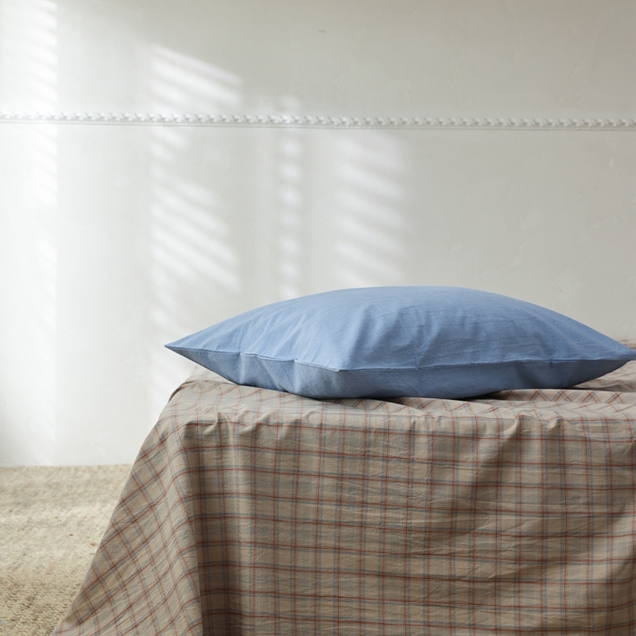 棉眠 2026新款调色盘水洗棉混搭单品系列-格子单床单 焦糖格