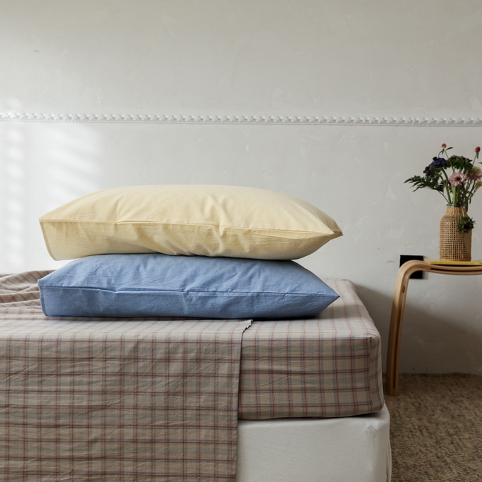 91家纺网 家纺一手货源 找家纺 棉眠 2026新款调色盘水洗棉混搭单品系列-格子单床单 焦糖格