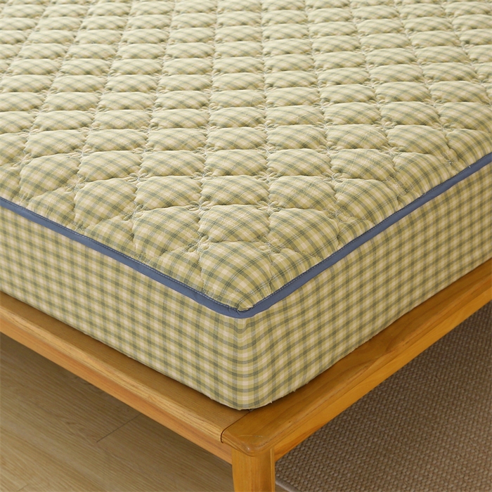 91家纺网 家纺一手货源 找家纺 （总）乐逸家纺 2026新款日式100%全棉色织水洗棉夹棉床笠