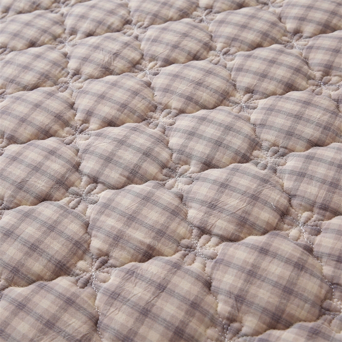 91家纺网 家纺一手货源 找家纺 乐逸家纺 2026新款日式100%全棉色织水洗棉夹棉床笠 日式全棉床笠灰格