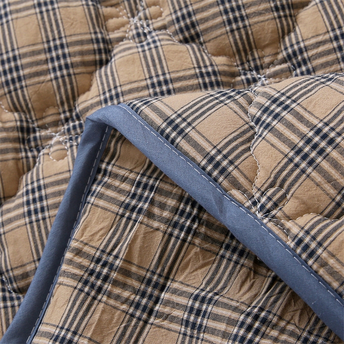 91家纺网 家纺一手货源 找家纺 乐逸家纺 2026新款日式100%全棉色织水洗棉夹棉床笠 日式全棉床笠焦糖咖