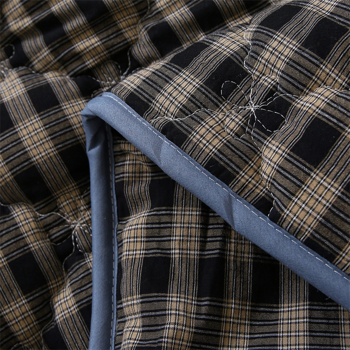 91家纺网 家纺一手货源 找家纺 乐逸家纺 2026新款日式100%全棉色织水洗棉夹棉床笠 日式全棉床笠重楼黑