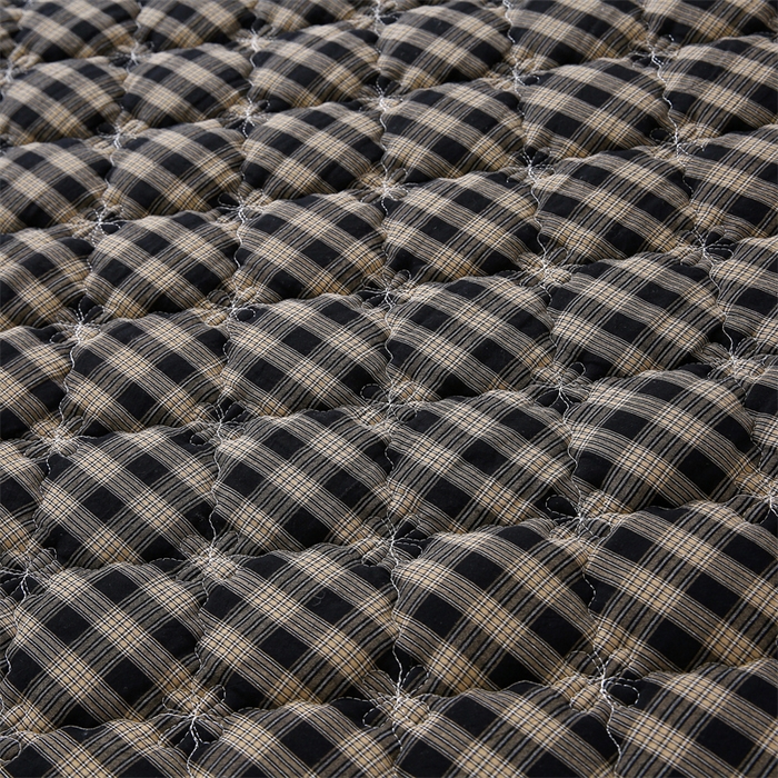 91家纺网 家纺一手货源 找家纺 乐逸家纺 2026新款日式100%全棉色织水洗棉夹棉床笠 日式全棉床笠重楼黑