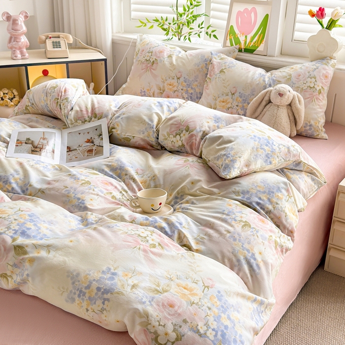 91家纺网 家纺一手货源 找家纺 黛妮雅 2026新款AB版全棉印花单被套床单枕套 送买家秀 水墨丹青