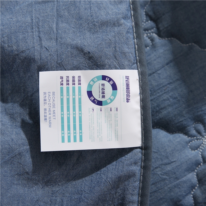 91家纺网 家纺一手货源 找家纺 乐逸家纺 2026新款日式100%全棉色织水洗棉夹棉床笠 日式水洗棉夹棉床笠-牛仔蓝