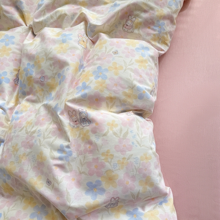 91家纺网 家纺一手货源 找家纺 黛妮雅 2026新款AB版全棉印花单被套床单枕套 送买家秀 花田兔语