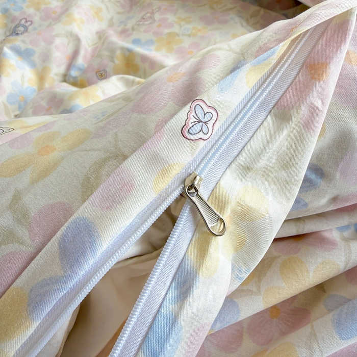 91家纺网 家纺一手货源 找家纺 黛妮雅 2026新款AB版全棉印花单被套床单枕套 送买家秀 花田兔语