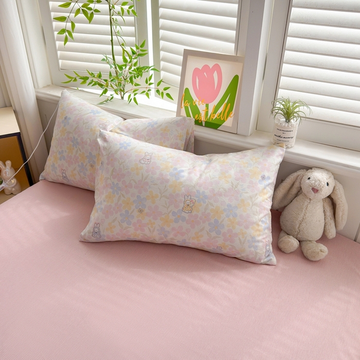 91家纺网 家纺一手货源 找家纺 黛妮雅 2026新款AB版全棉印花单被套床单枕套 送买家秀 花田兔语