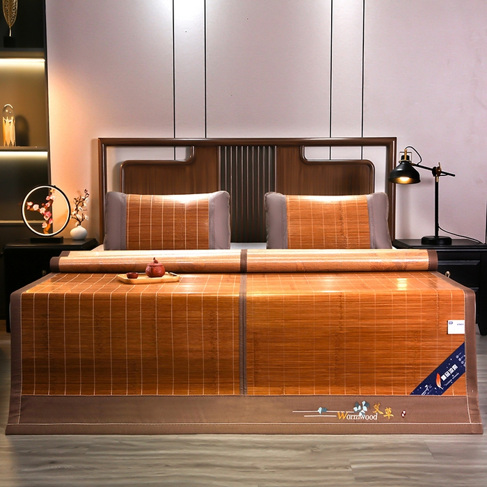 91家纺网 家纺一手货源 找家纺 （总）鸣创 2026新款竹席凉席冰丝席碳化双面竹凉席草席藤席