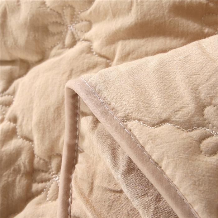 91家纺网 家纺一手货源 找家纺 乐逸家纺 2026新款日式100%全棉色织水洗棉夹棉床笠 日式水洗棉夹棉床笠-浅咖