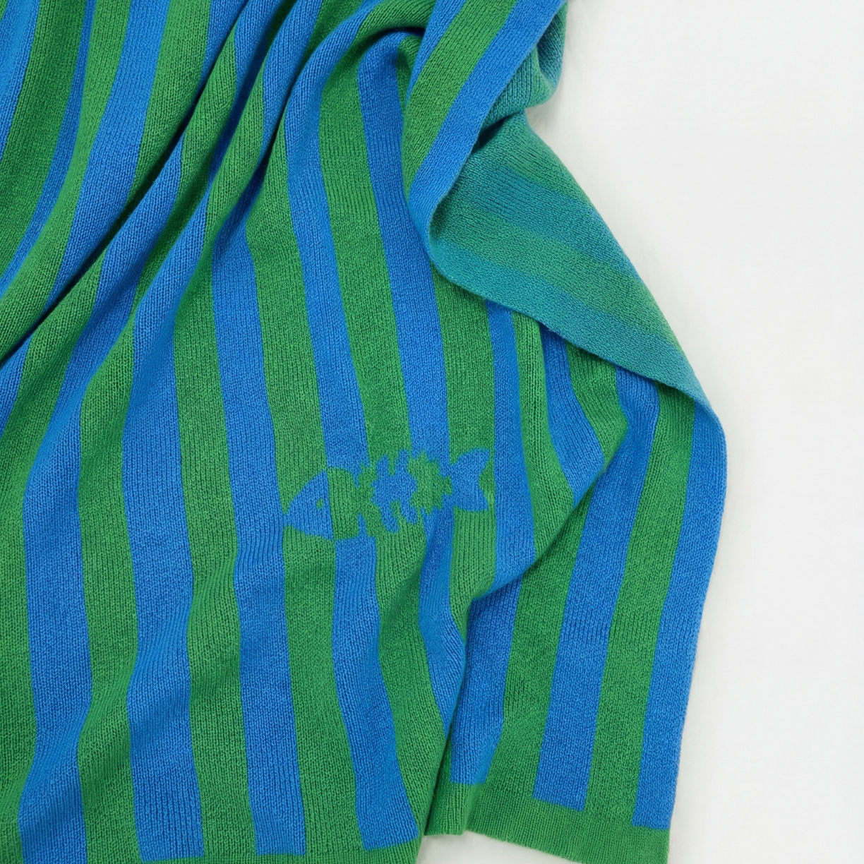 91家纺网 家纺一手货源 找家纺 暖绵绵家纺 2026新款丝光棉撞色条纹盖毯-海文（本款券后/折后零售价不得低于162元） 海文-蓝绿色