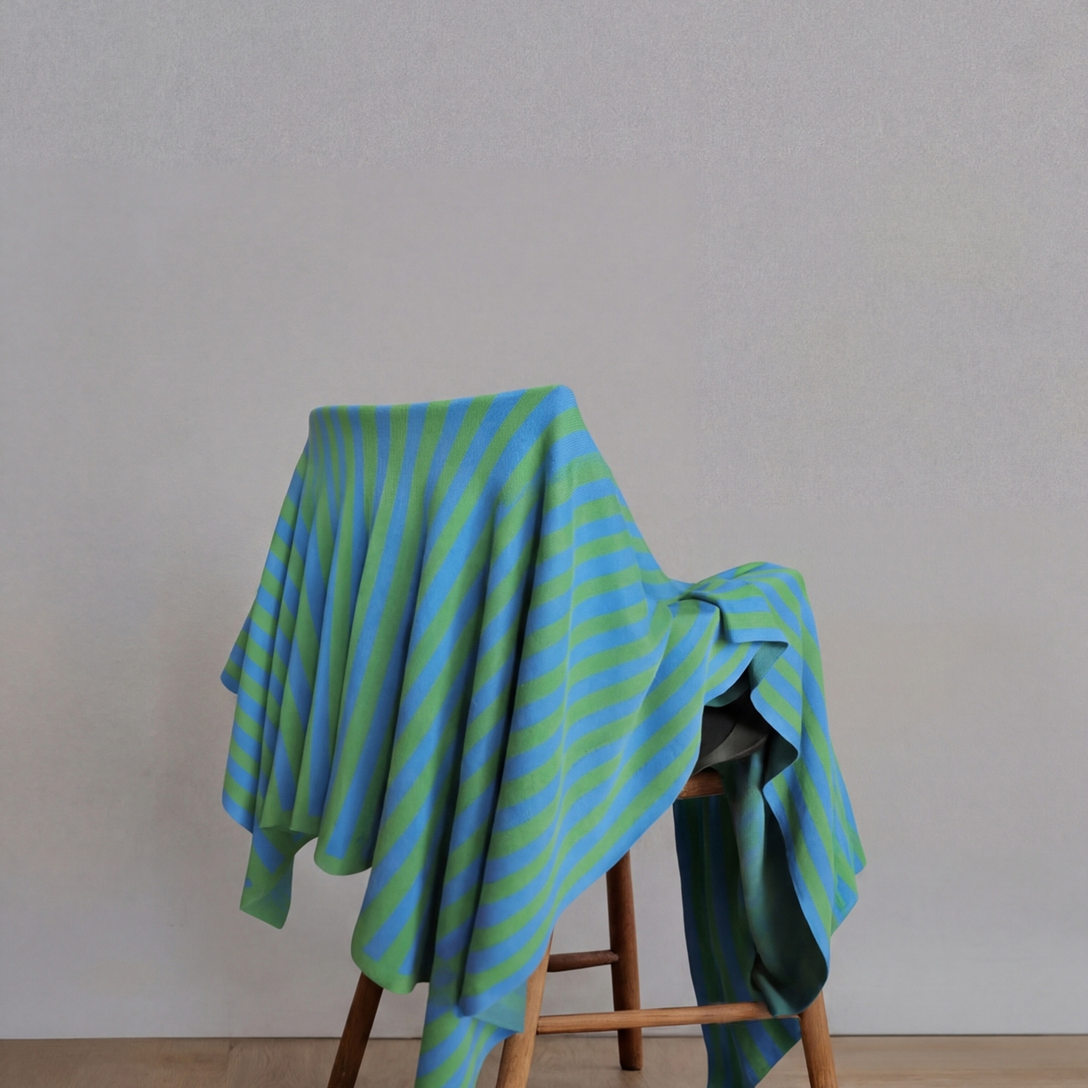 暖绵绵家纺 2026新款丝光棉撞色条纹盖毯-海文（本款券后/折后零售价不得低于162元） 海文-蓝绿色