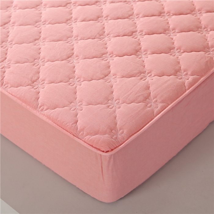 91家纺网 家纺一手货源 找家纺 乐逸家纺 2026新款日式100%全棉色织水洗棉夹棉床笠 日式水洗棉夹棉床笠-西瓜红