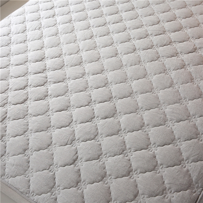 91家纺网 家纺一手货源 找家纺 乐逸家纺 2026新款日式100%全棉色织水洗棉夹棉床笠 日式水洗棉夹棉床笠-烟灰