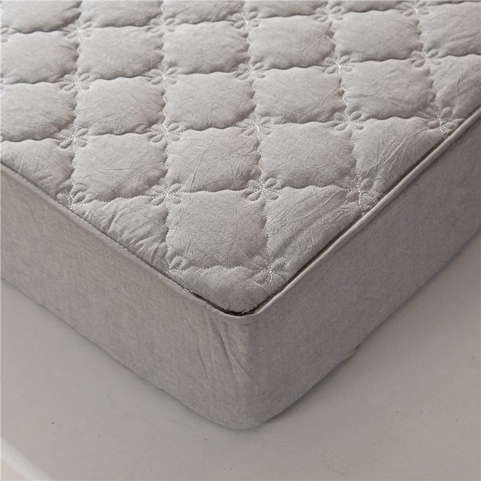 91家纺网 家纺一手货源 找家纺 乐逸家纺 2026新款日式100%全棉色织水洗棉夹棉床笠 日式水洗棉夹棉床笠-烟灰