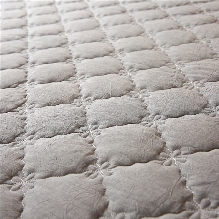 91家纺网 家纺一手货源 找家纺 乐逸家纺 2026新款日式100%全棉色织水洗棉夹棉床笠 日式水洗棉夹棉床笠-烟灰