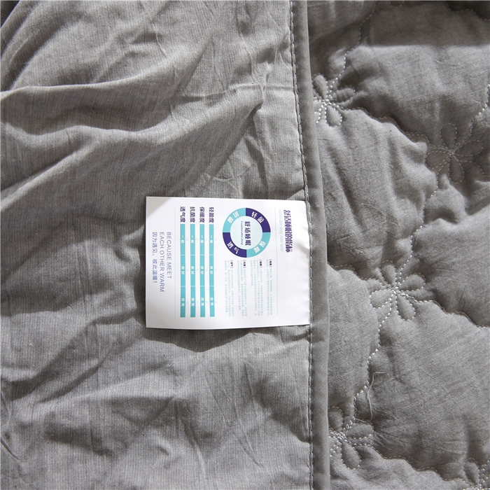 91家纺网 家纺一手货源 找家纺 乐逸家纺 2026新款日式100%全棉色织水洗棉夹棉床笠 日式水洗棉夹棉床笠-烟灰