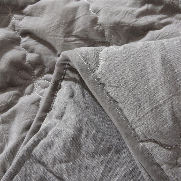 91家纺网 家纺一手货源 找家纺 乐逸家纺 2026新款日式100%全棉色织水洗棉夹棉床笠 日式水洗棉夹棉床笠-烟灰