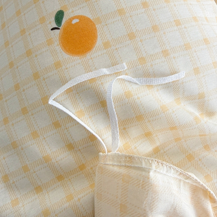 91家纺网 家纺一手货源 找家纺 黛妮雅 2026新款AB版全棉印花单被套床单枕套 送买家秀 橙意小格