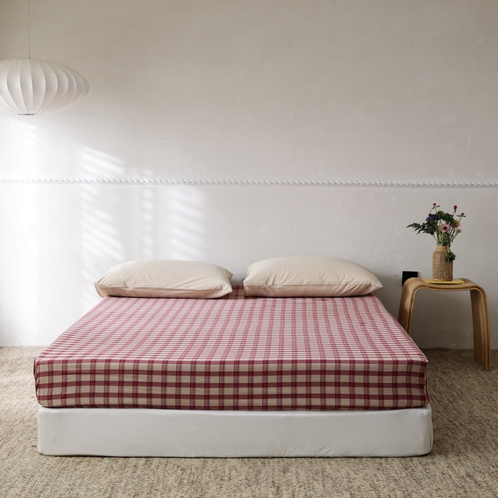 91家纺网 家纺一手货源 找家纺 （总）棉眠 2026新款调色盘水洗棉混搭单品系列-格子单床笠