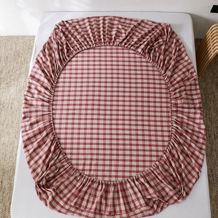 91家纺网 家纺一手货源 找家纺 （总）棉眠 2026新款调色盘水洗棉混搭单品系列-格子单床笠