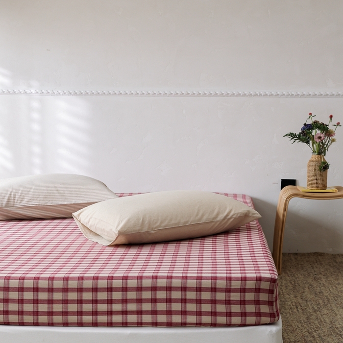 91家纺网 家纺一手货源 找家纺 （总）棉眠 2026新款调色盘水洗棉混搭单品系列-格子单床笠