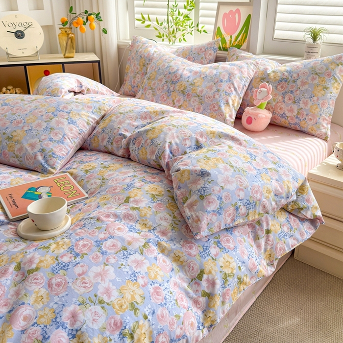 91家纺网 家纺一手货源 找家纺 黛妮雅 2026新款AB版全棉印花单被套床单枕套 送买家秀 罗曼