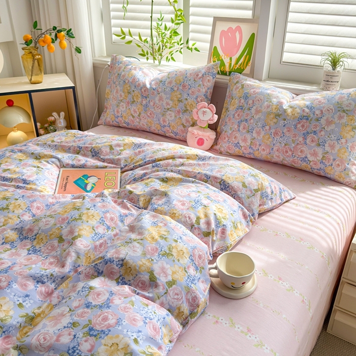 91家纺网 家纺一手货源 找家纺 黛妮雅 2026新款AB版全棉印花单被套床单枕套 送买家秀 罗曼
