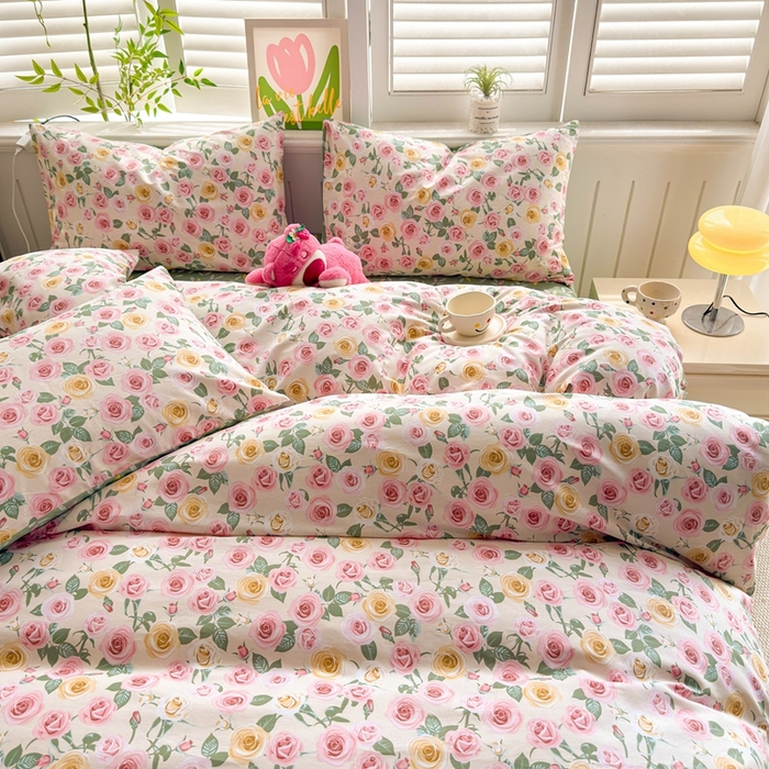 91家纺网 家纺一手货源 找家纺 黛妮雅 2026新款AB版全棉印花单被套床单枕套 送买家秀 玫瑰庄园