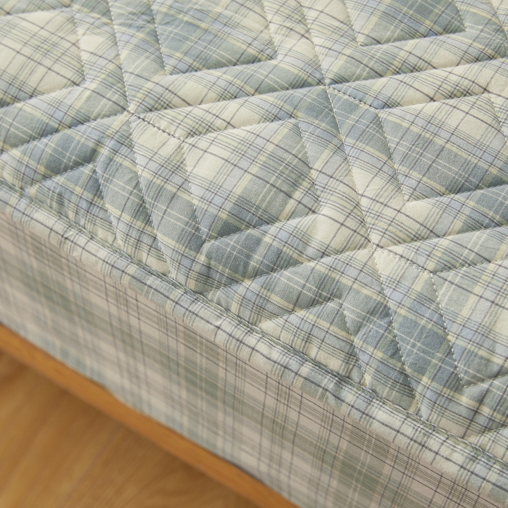 91家纺网 家纺一手货源 找家纺 （总）缦彩 2026新款全棉纯棉水洗棉新疆棉花夹棉格子床笠单品床笠单件