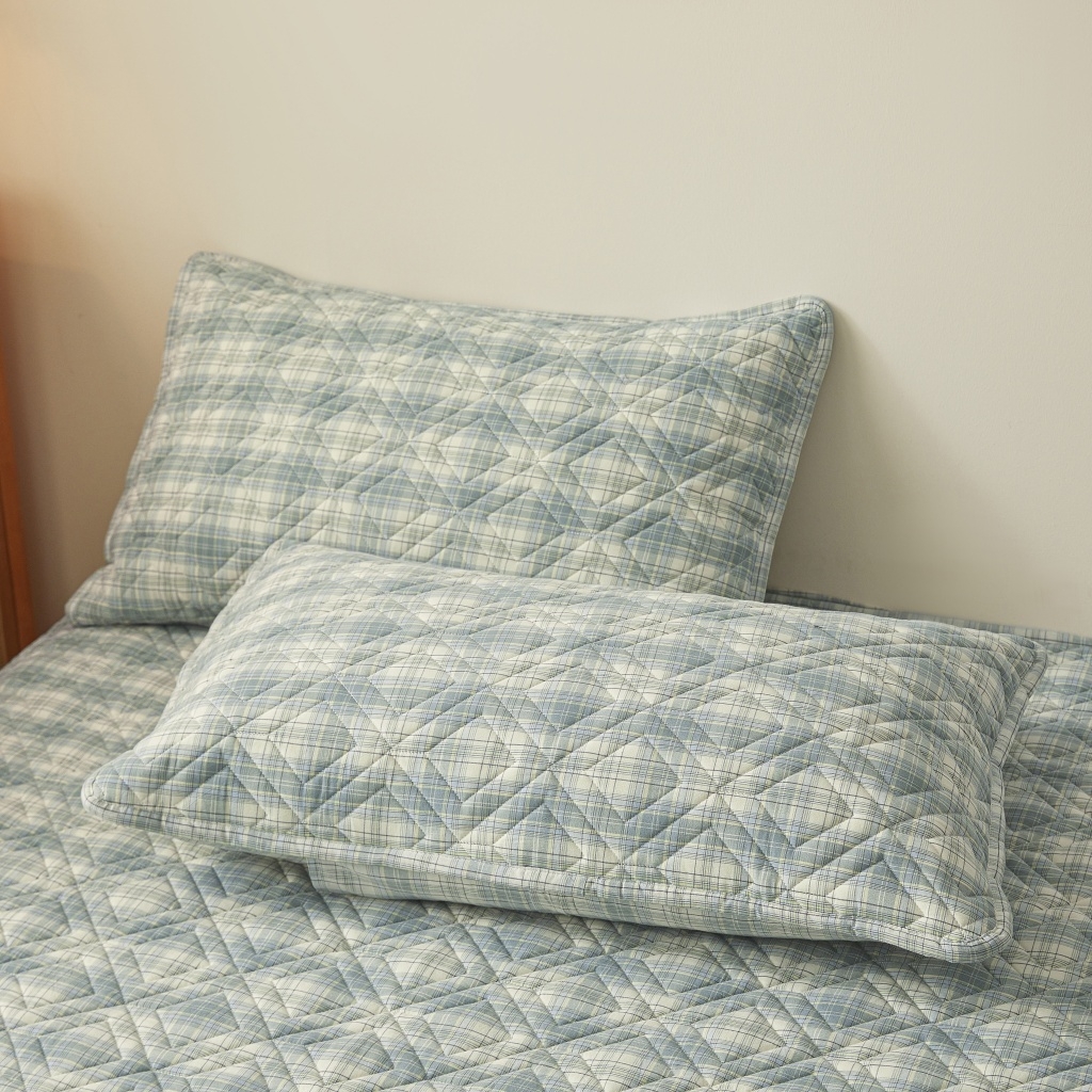 91家纺网 家纺一手货源 找家纺 （总）缦彩 2026新款全棉纯棉水洗棉新疆棉花夹棉格子床笠单品床笠单件