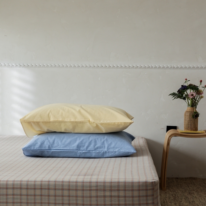 91家纺网 家纺一手货源 找家纺 棉眠 2026新款调色盘水洗棉混搭单品系列-格子单床笠 焦糖格