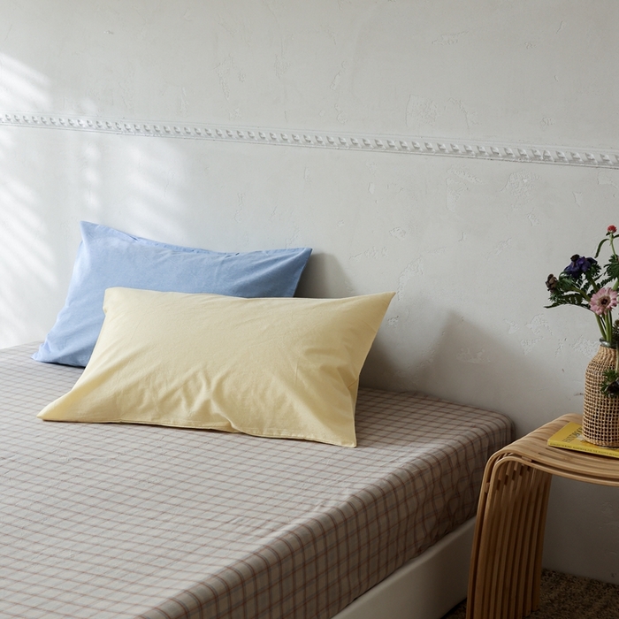 91家纺网 家纺一手货源 找家纺 棉眠 2026新款调色盘水洗棉混搭单品系列-格子单床笠 焦糖格