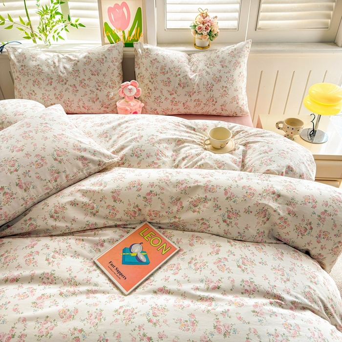 91家纺网 家纺一手货源 找家纺 黛妮雅 2026新款AB版全棉印花单被套床单枕套 送买家秀 唯美花开