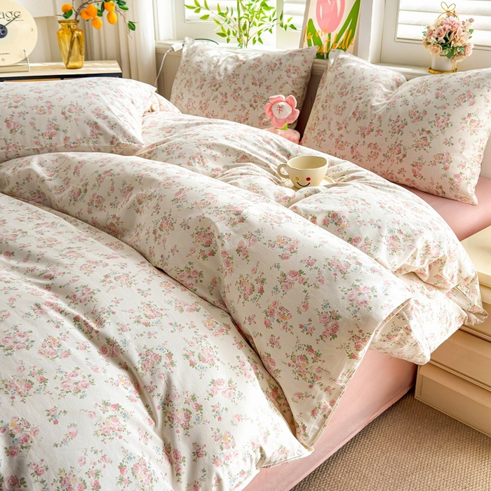91家纺网 家纺一手货源 找家纺 黛妮雅 2026新款AB版全棉印花单被套床单枕套 送买家秀 唯美花开