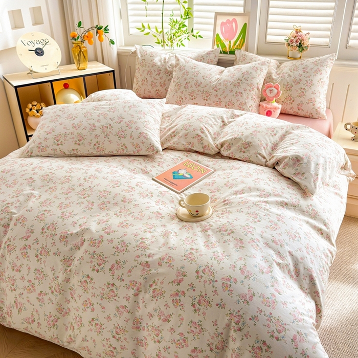 91家纺网 家纺一手货源 找家纺 黛妮雅 2026新款AB版全棉印花单被套床单枕套 送买家秀 唯美花开
