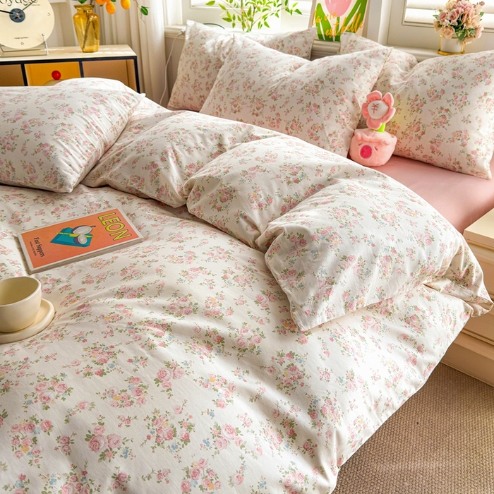 91家纺网 家纺一手货源 找家纺 黛妮雅 2026新款AB版全棉印花单被套床单枕套 送买家秀 唯美花开