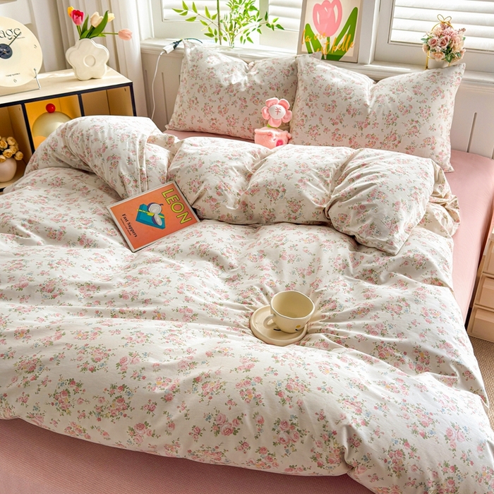 91家纺网 家纺一手货源 找家纺 黛妮雅 2026新款AB版全棉印花单被套床单枕套 送买家秀 唯美花开