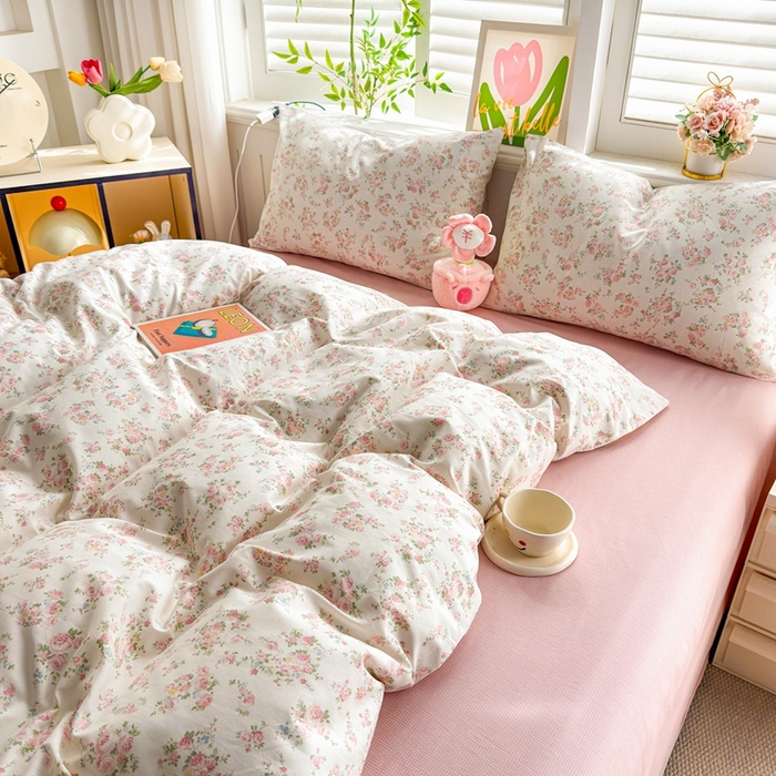 91家纺网 家纺一手货源 找家纺 黛妮雅 2026新款AB版全棉印花单被套床单枕套 送买家秀 唯美花开