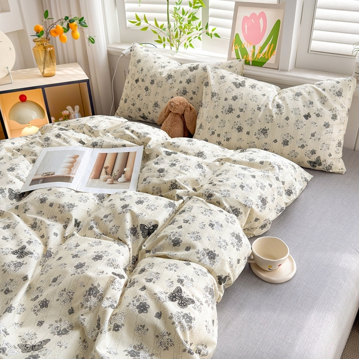 91家纺网 家纺一手货源 找家纺 黛妮雅 2026新款AB版全棉印花单被套床单枕套 送买家秀 蝶舞寻香