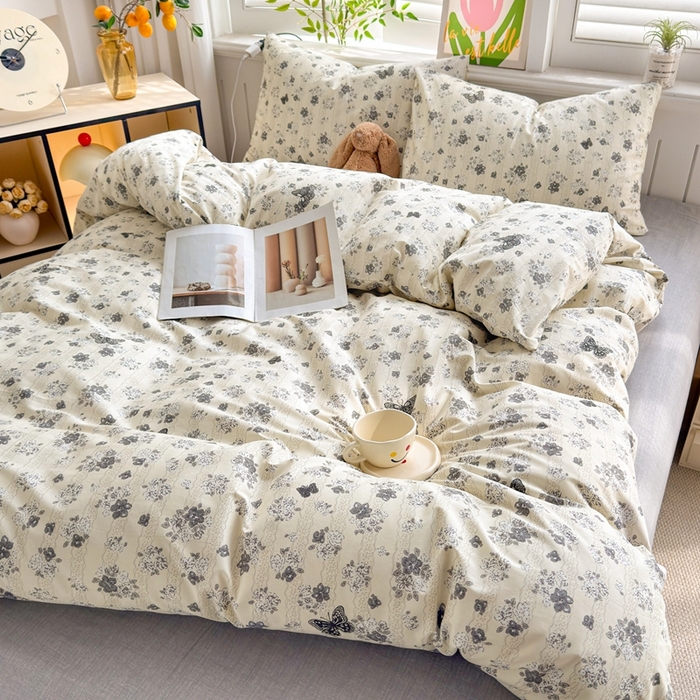 91家纺网 家纺一手货源 找家纺 黛妮雅 2026新款AB版全棉印花单被套床单枕套 送买家秀 蝶舞寻香